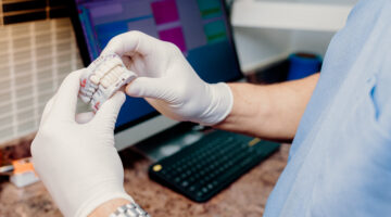 dentist with anterior crowns