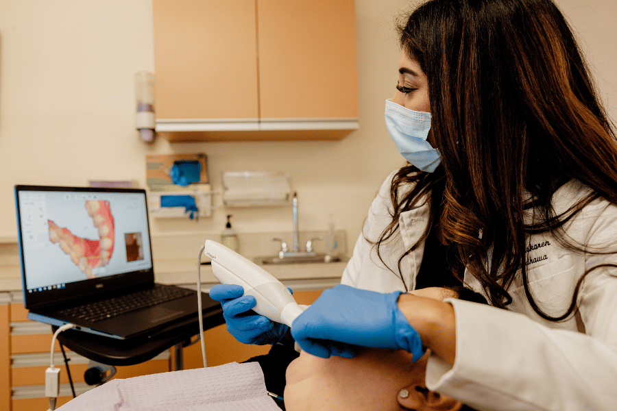 doctor scanning a patient