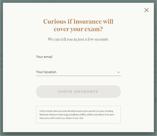 Example of effective pop-up, serving as lead generator and providing helpful information